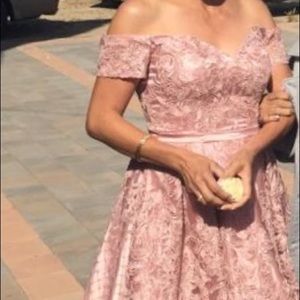 New dress, worn couple hours, blush color.